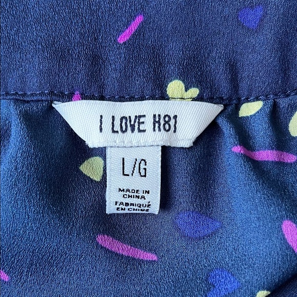 •I Love H81• Patterned Bloused Dress - Size Large - Picture 2 of 7